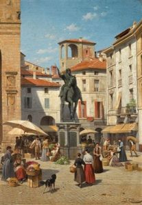 Piazza Cavalli, Piacenza by Jacques Francois Carabain
