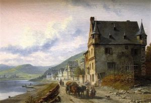 Paysans A La Sortie Du Village by Jacques Francois Carabain