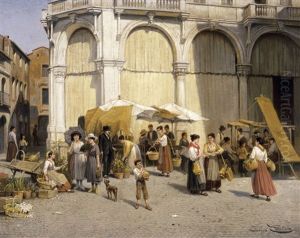 Le Marche Au Fleurs Et Fruits A Padou (en Italie)