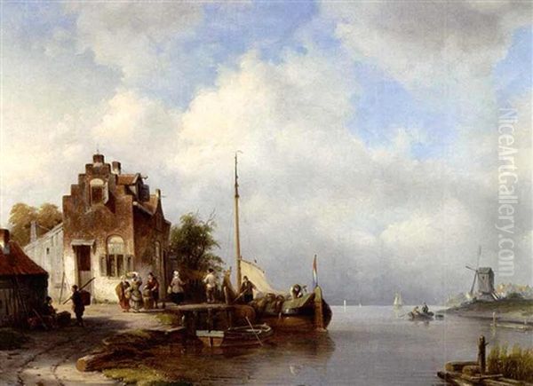 A View Of A Dutch Village On The Waterfront - view 1