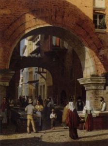 A Mediterranean Fish Market by Jacques Francois Carabain