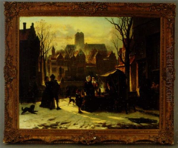 A Dutch Street Scene, Winter - view 1