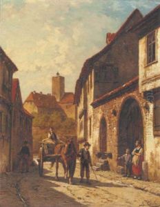 A Horse And Cart On A Continental Backstreet A Horse And Cart On A Continental Backstreet