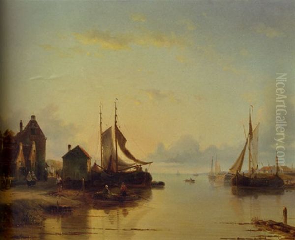 View Of A Small Fishing-port At Dusk - view 1