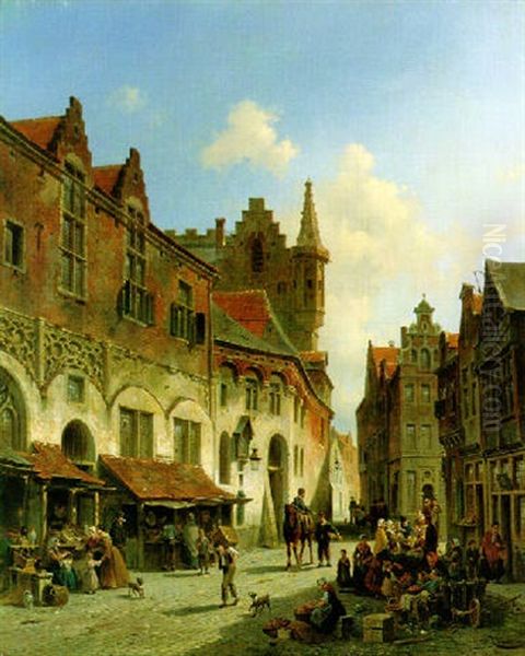 Morning In A Busy Market - view 1