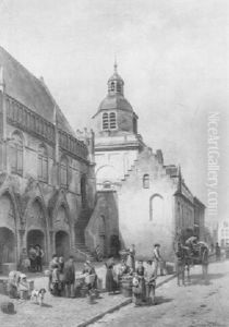 L'ancienne Halle Et L'eglise A Niouw-poort L'ancienne Halle Et L'eglise A Niouw-poort