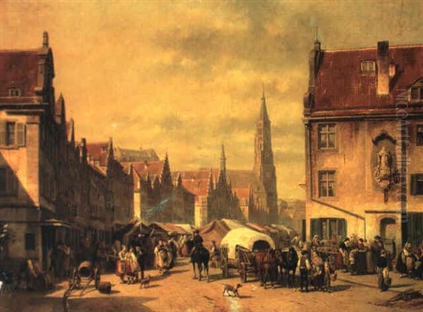 Market Day, Landschut, Bavaria - view 1
