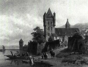 Vue De Eldfeld Au Bord Du Rhin by Jacques Francois Carabain