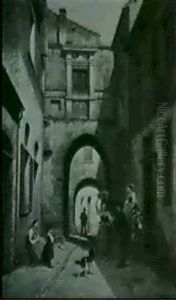 Strassenszene In Einer Suditalienischen Stadt Strassenszene In Einer Suditalienischen Stadt