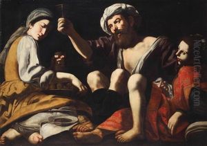 Lot Und Seine Tochter (collab. W/workshop) by Giovanni Battista Caracciolo