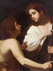 Der Jugendliche Christus Mit Dem Johannesknaben, Cristo Giovanile Col Giovannino by Giovanni Battista Caracciolo