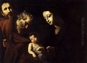 La Sacra Famiglia E L'autoritratto Del Pittore by Giovanni Battista Caracciolo