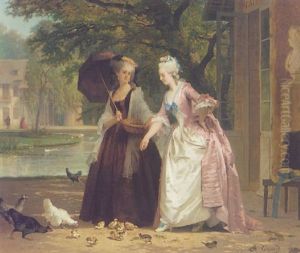 Marie-antoinette Feeding The Birds At The Trianon