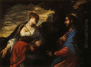 Cristo E La Samaritana by Michaelangelo Merisi Da Caravaggio