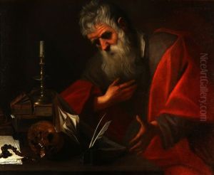 St. Jerome In His Study by Michaelangelo Merisi Da Caravaggio