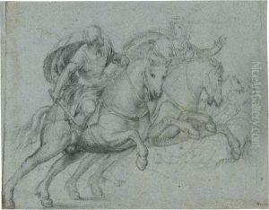 Two Classical Soldiers On Horseback by Pomponio Amalteo