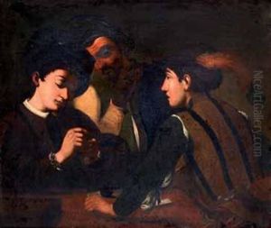 Les Joueurs De Cartes by Michaelangelo Merisi Da Caravaggio