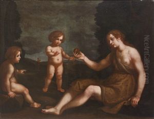 Eva Und Ihre Kinder Kain Und Abel, Im Hintergrund Adam by Michaelangelo Merisi Da Caravaggio