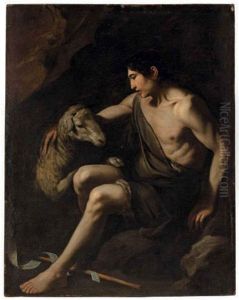 Saint John The Baptist With A Lamb by Michaelangelo Merisi Da Caravaggio