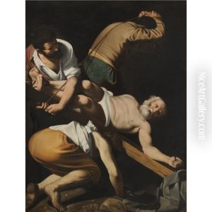 The Crucifixion Of Saint Peter by Michaelangelo Merisi Da Caravaggio