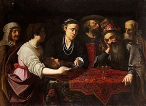 Salome Med Johannes Doparens Huvud Infor Herodes by Michaelangelo Merisi Da Caravaggio