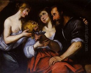 Loth Et Ses Filles by Michaelangelo Merisi Da Caravaggio