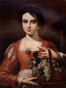 A Young Woman Holding A Basket Of Fruit by Michaelangelo Merisi Da Caravaggio