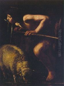 Saint John The Baptist Drinking From A Spring