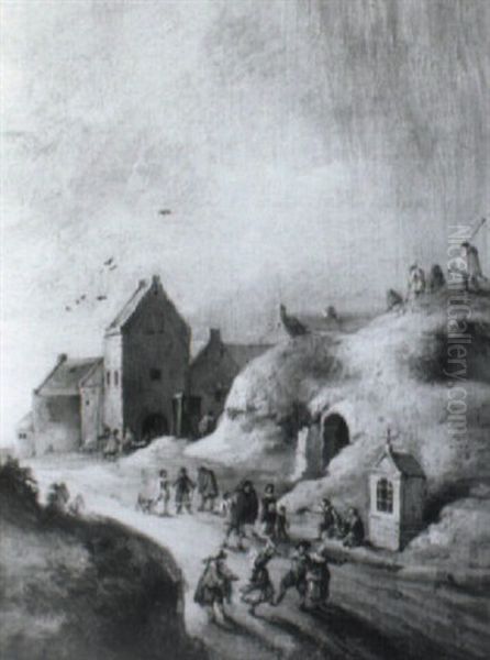 Peasants Dancing On A Sandy Road Outside A Village - view 1