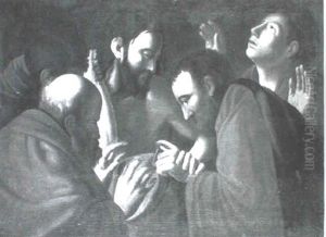 The Doubting Of Thomas by Michaelangelo Merisi Da Caravaggio
