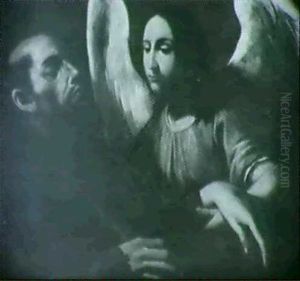 Saint Francis Of Assisi With An Angel by Michaelangelo Merisi Da Caravaggio