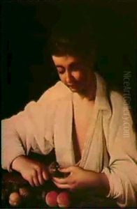 A Boy Peeling A Fruit by Michaelangelo Merisi Da Caravaggio