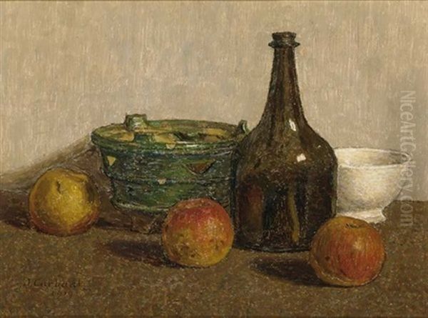 A Still Life With Apples, A Bottle And Earthenware - view 1