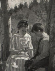 Girl With Bird And Boy by Scott Clifton Carbee