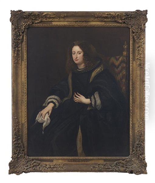 Portrait Of A Gentle Lady In Mourning, Seated In A Bargello Chair - view 1