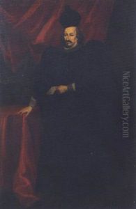 Ritratto Di Giovanni Battista Grimaldi In Abito Di Magistrato Della Repubblica Di Genova, Presso Un Tavolo by Giovanni Bernardo Carboni