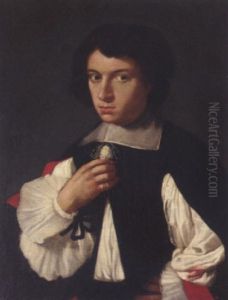Portrait Of A Gentleman In A White Shirt And Black Gown