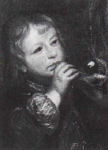 Bambino Che Gioca Con Le Bolle Di Sapone by Giovanni Bernardo Carboni