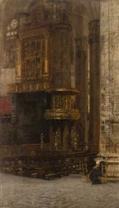 L'organo E Pulpito Di Destra Del Duomo by Filippo Carcano