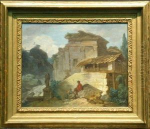 Imaginary Ruins And Cascade Near Tivoli by Jean-Francois Amand