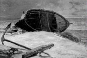 Umgesturztes Ruderboot An Einer Kuste by Filippo Carcano