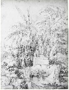 Ruines Egyptiennes Et Fontaine by Jean-Francois Amand