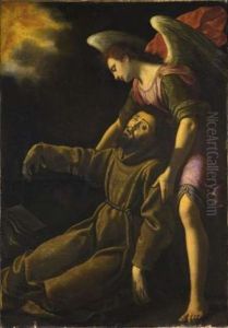 Saint Francois D'assise, Soutenu Par Un Ange Apres Avoir Recu Les Stigmates