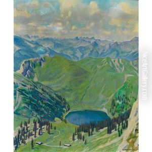 Bergsee In Den Berner Alpen by Emil Cardinaux