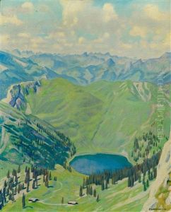 Mountain Lake In The Alps (seebergersee) by Emil Cardinaux
