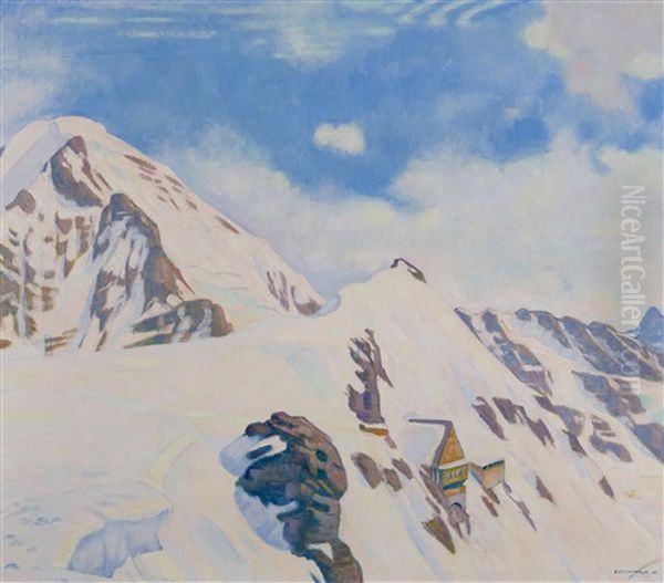 Winterliche Gebirgslandschaft Mit Berghutte - view 1