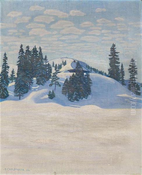 Winter Landscape With Fir Trees - view 1