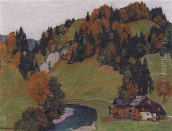 Herbstliche Flusslandschaft - view 1