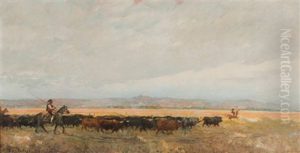 Herdsmen And Bulls - view 1