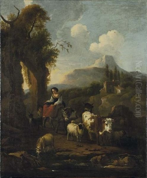 Pastorella E Armenti Al Guado - view 1